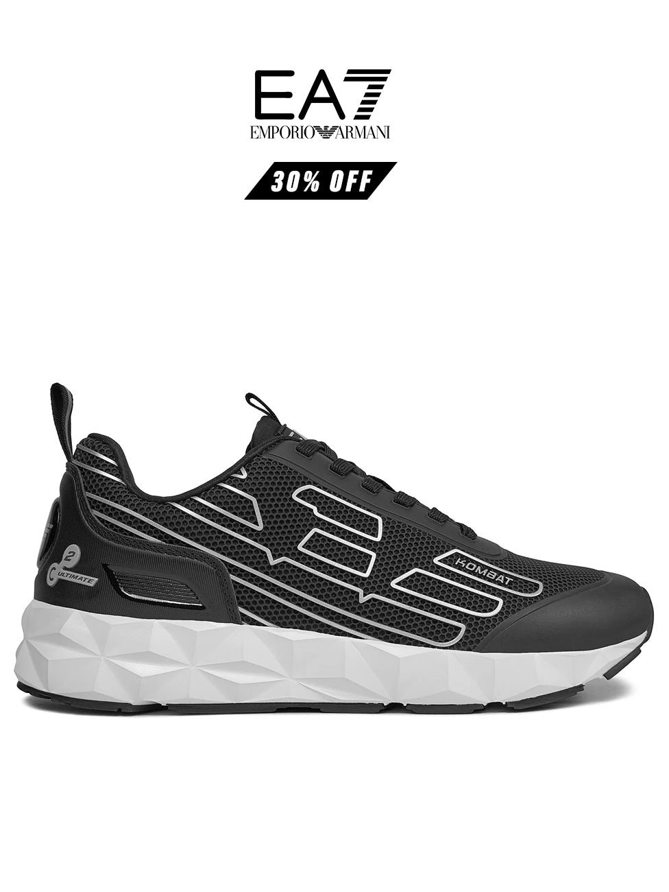 EA7 Black & Silver Ultimate C2 Kombat Winter Sneakers