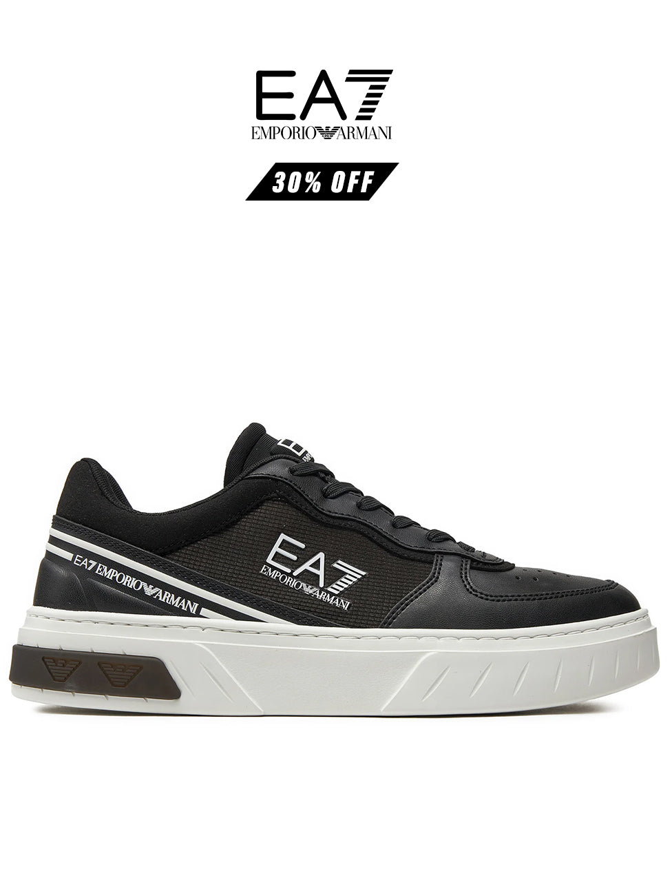 EA7 Black & White Premium Court Sneakers