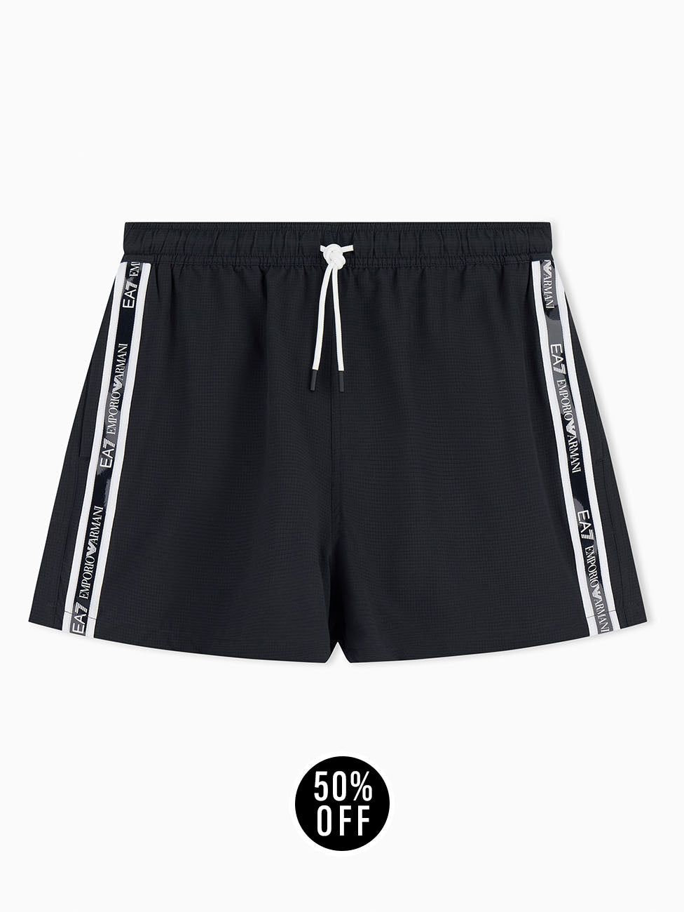 EA7 Black Logo Tape Swim Shorts