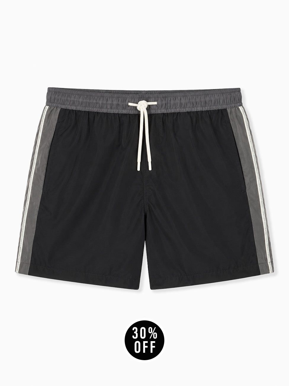 EA7 Water Sports Black Color Block Beach Shorts
