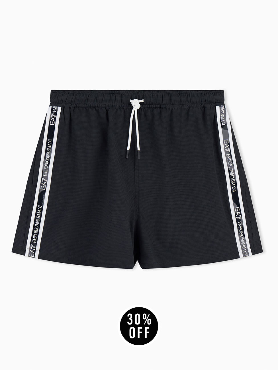 EA7 Black Logo Tape Swim Shorts