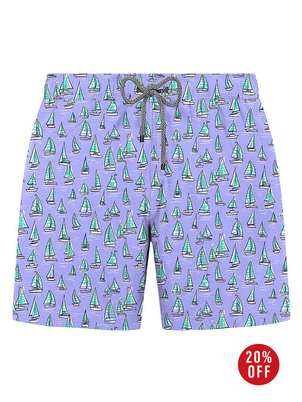 John Frank Ship Purple Printed Swimshorts
