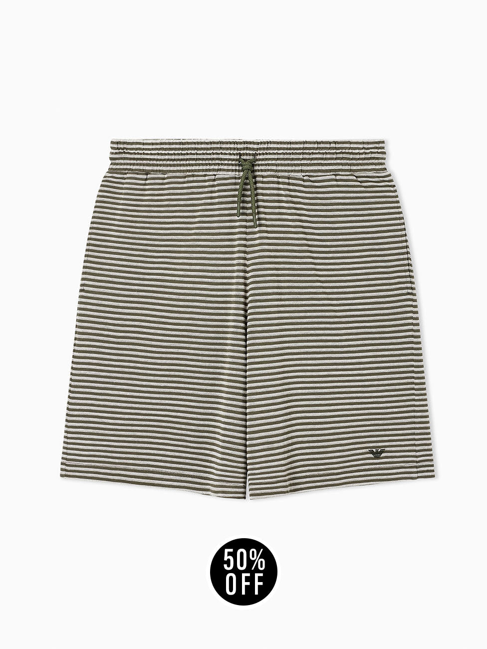 Emporio Armani Striped Knit Cotton Bermuda Shorts