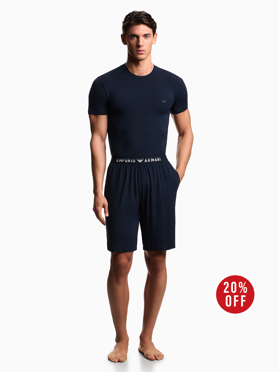 Emporio Armani Navy Soft Modal Short Pyjama