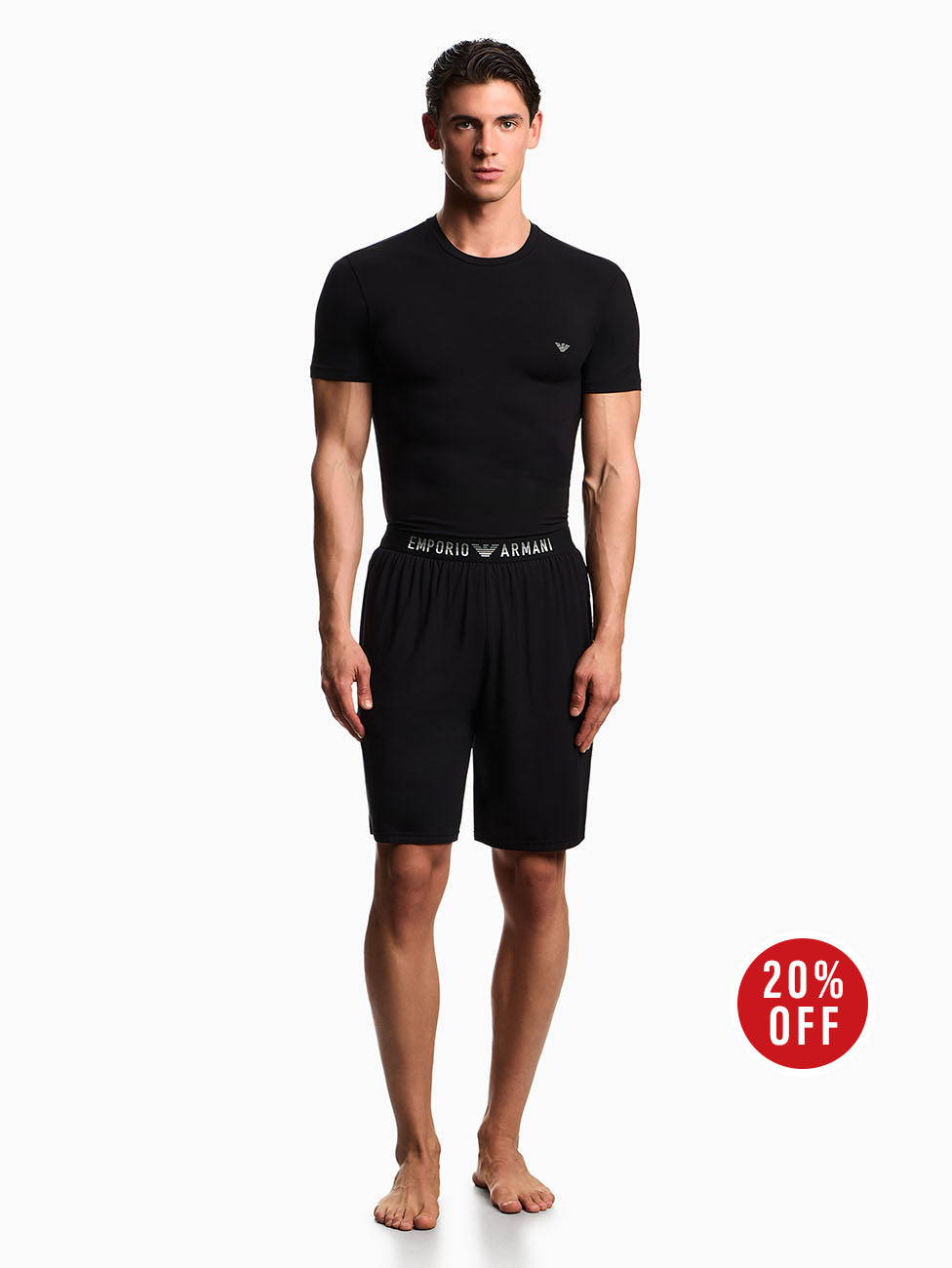 Emporio Armani Black Soft Modal Short Pyjama