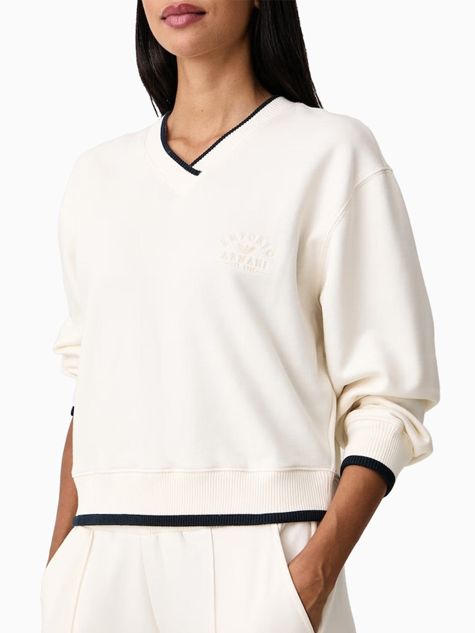 Emporio Armani Women's Terry V-Neck Sweatshirt