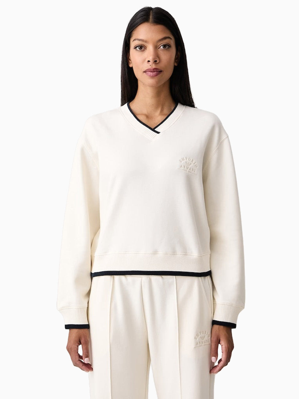 Emporio Armani Women's Terry V-Neck Sweatshirt