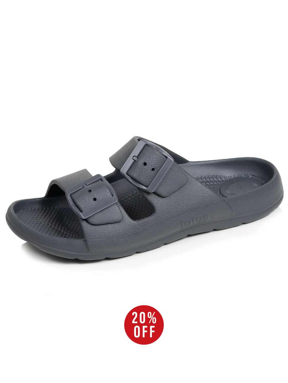 Isotoner Grey Adjustable Men's Slide Mules