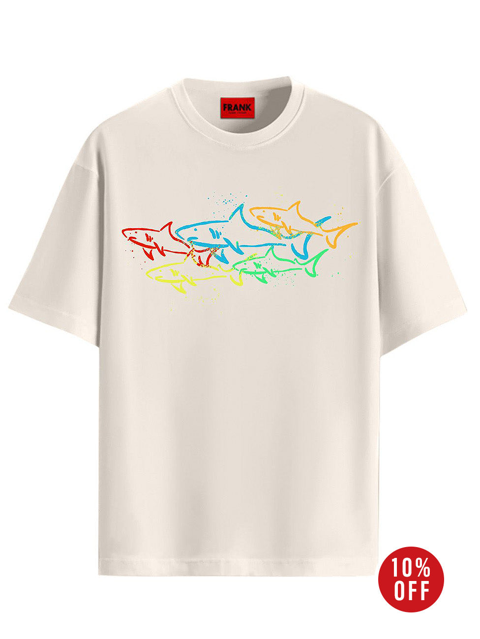 John Frank Shark Printed T-Shirt