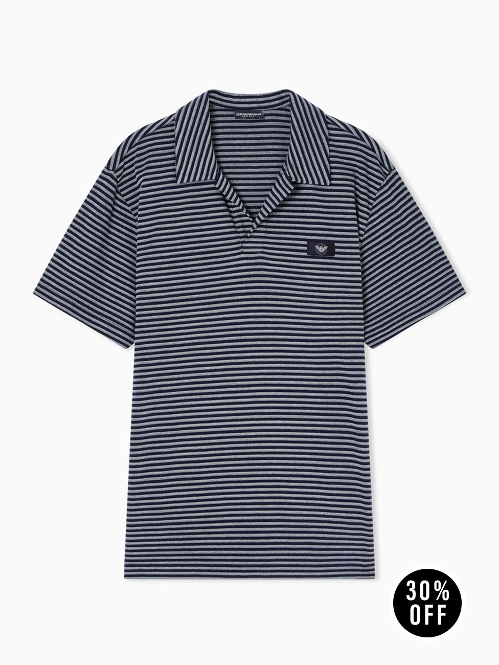 Emporio Armani Striped Knit Polo T-Shirt