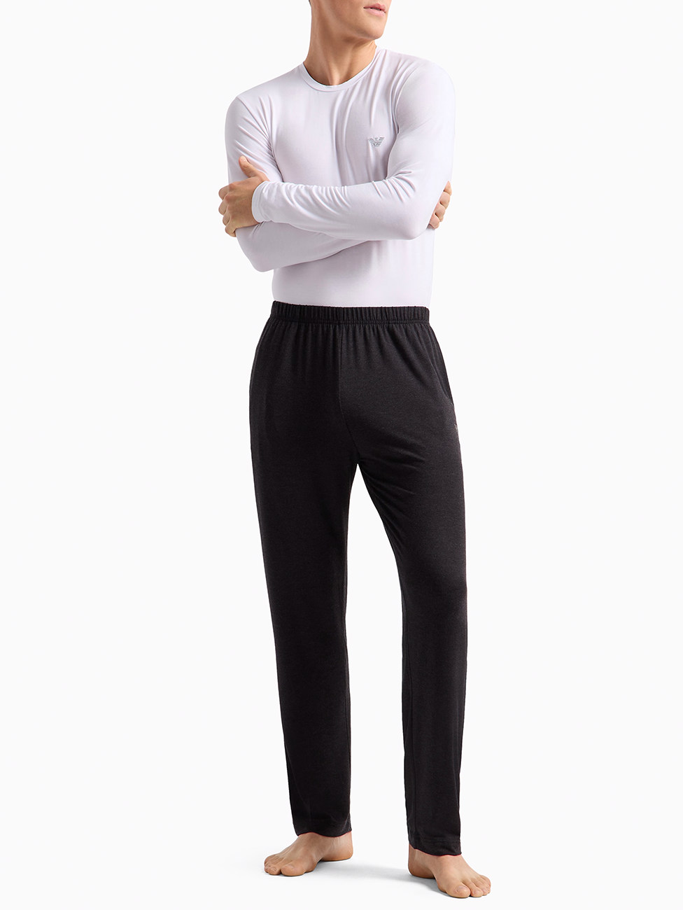 Emporio Armani Wool-Effect Viscose Loungewear Trousers