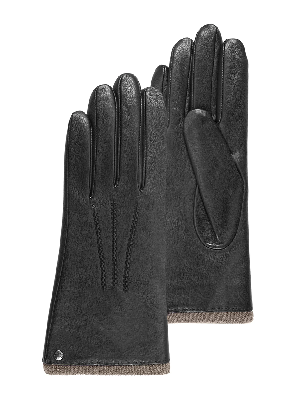 Isotoner Women's Warm Leather Gloves Black