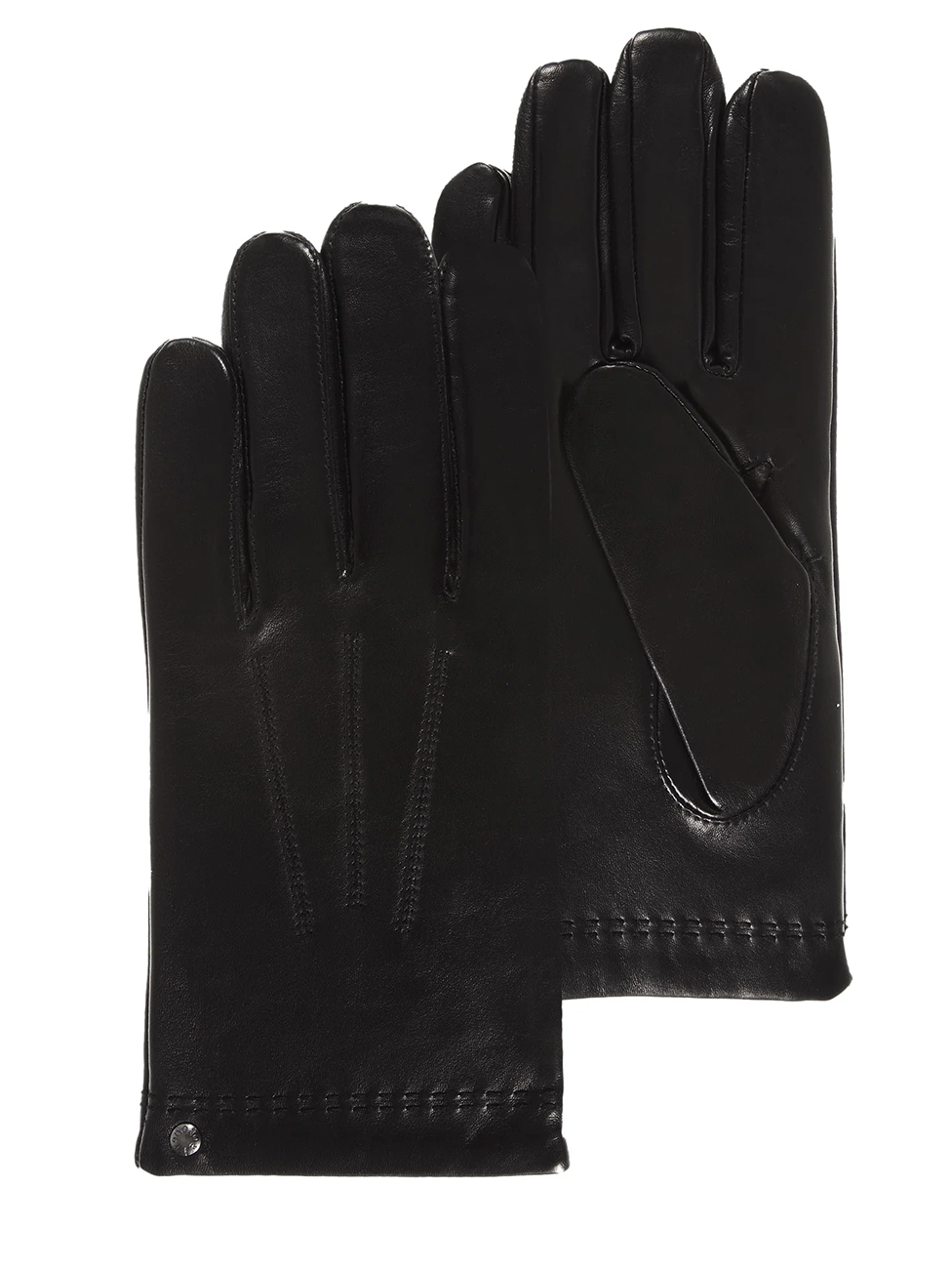 Isotoner Men's Leather/Cashmere And Silk Gloves