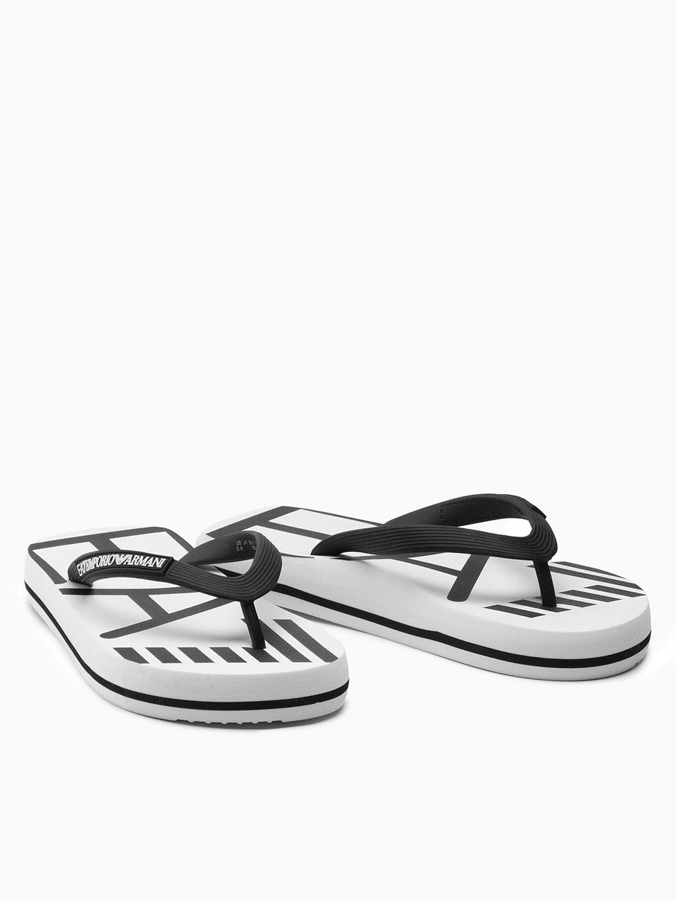 EA7 White & Black Rubber Flip Flops