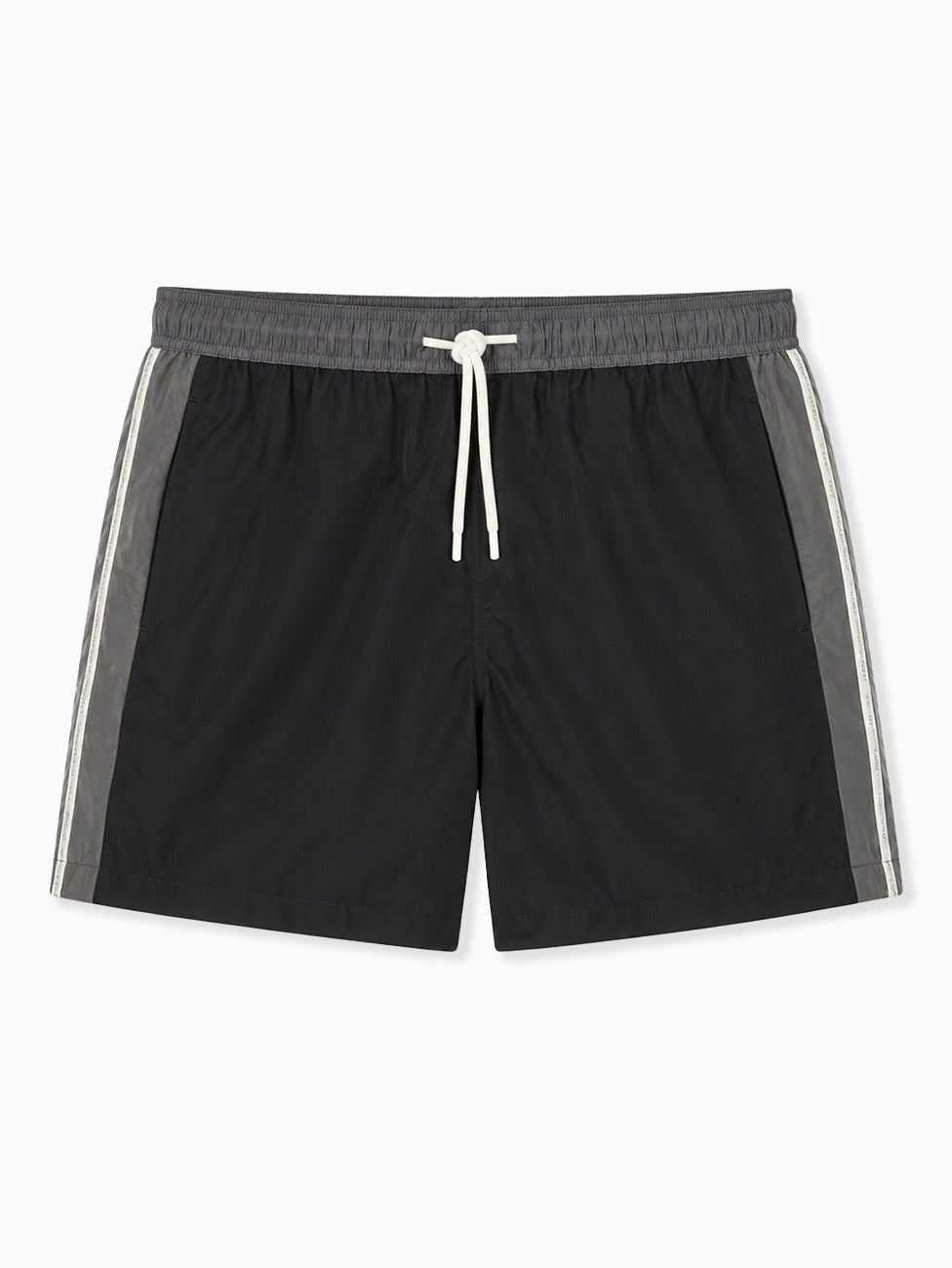 EA7 Water Sports Black Color Block Beach Shorts