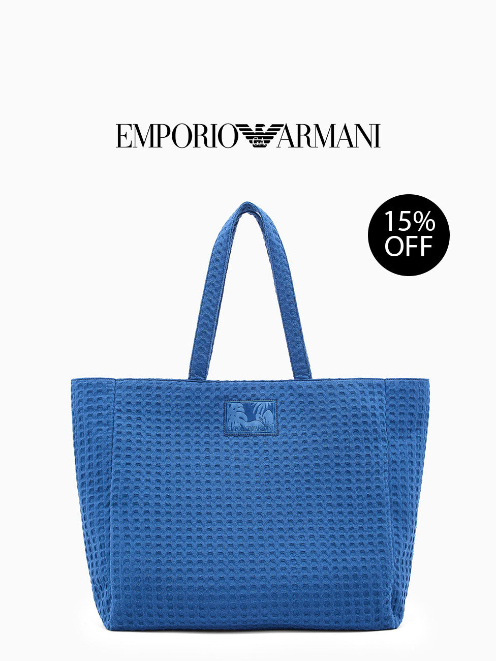 Emporio Armani Waffle Fabric Shopping Bag