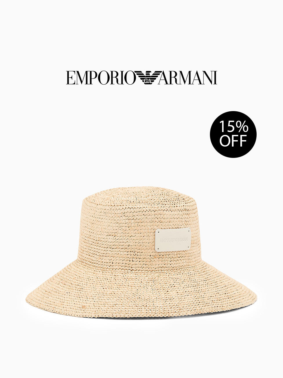 Emporio Armani Woven raffia Fisherman’s Hat