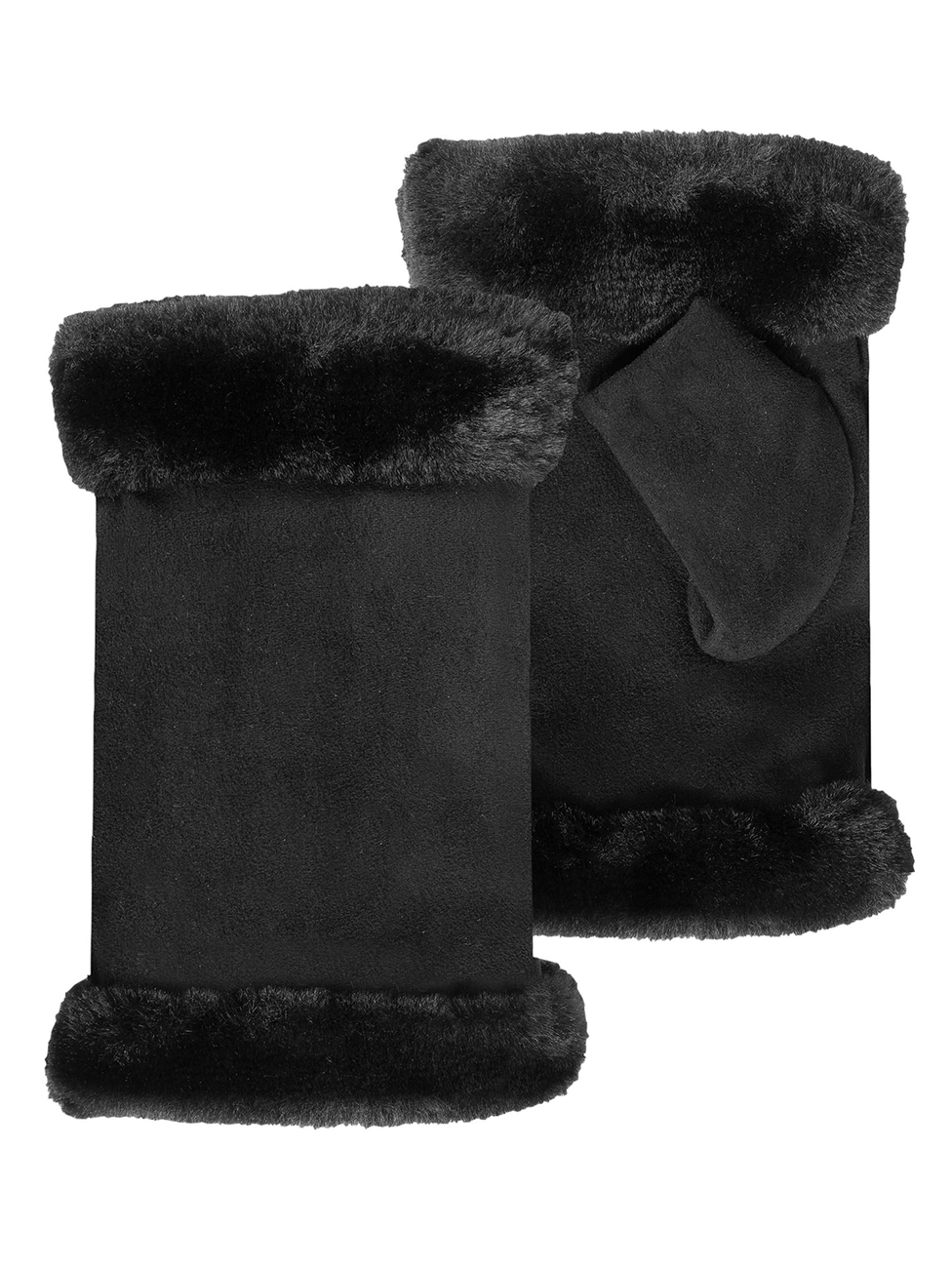 Isotoner Women's Mittens With Faux Fur Trim