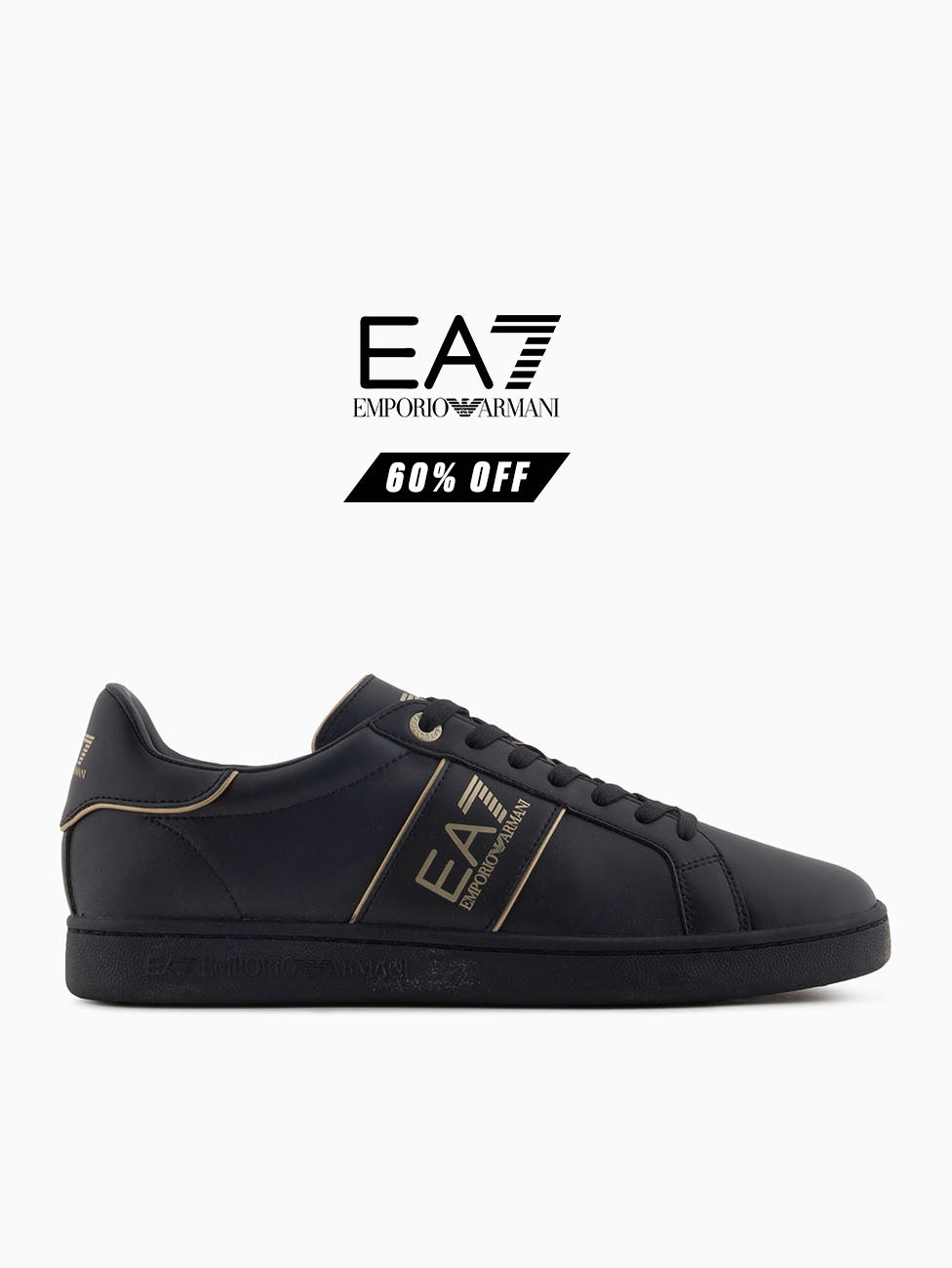 EA7 Triple Black & Gold Classic Sneakers