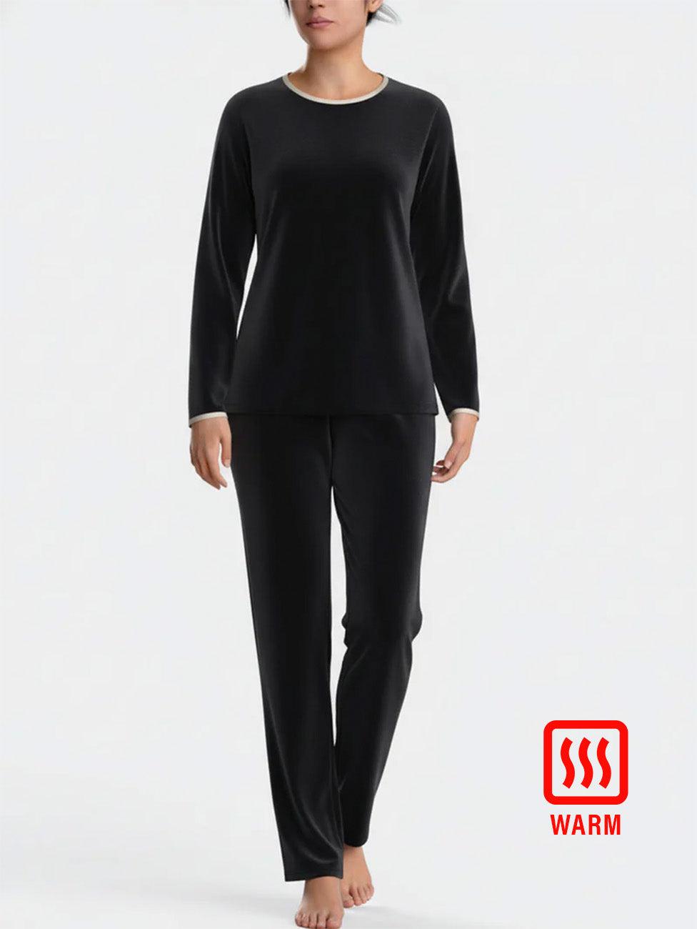 Impetus Navy Cotton Modal Women's Velvet Pyjama