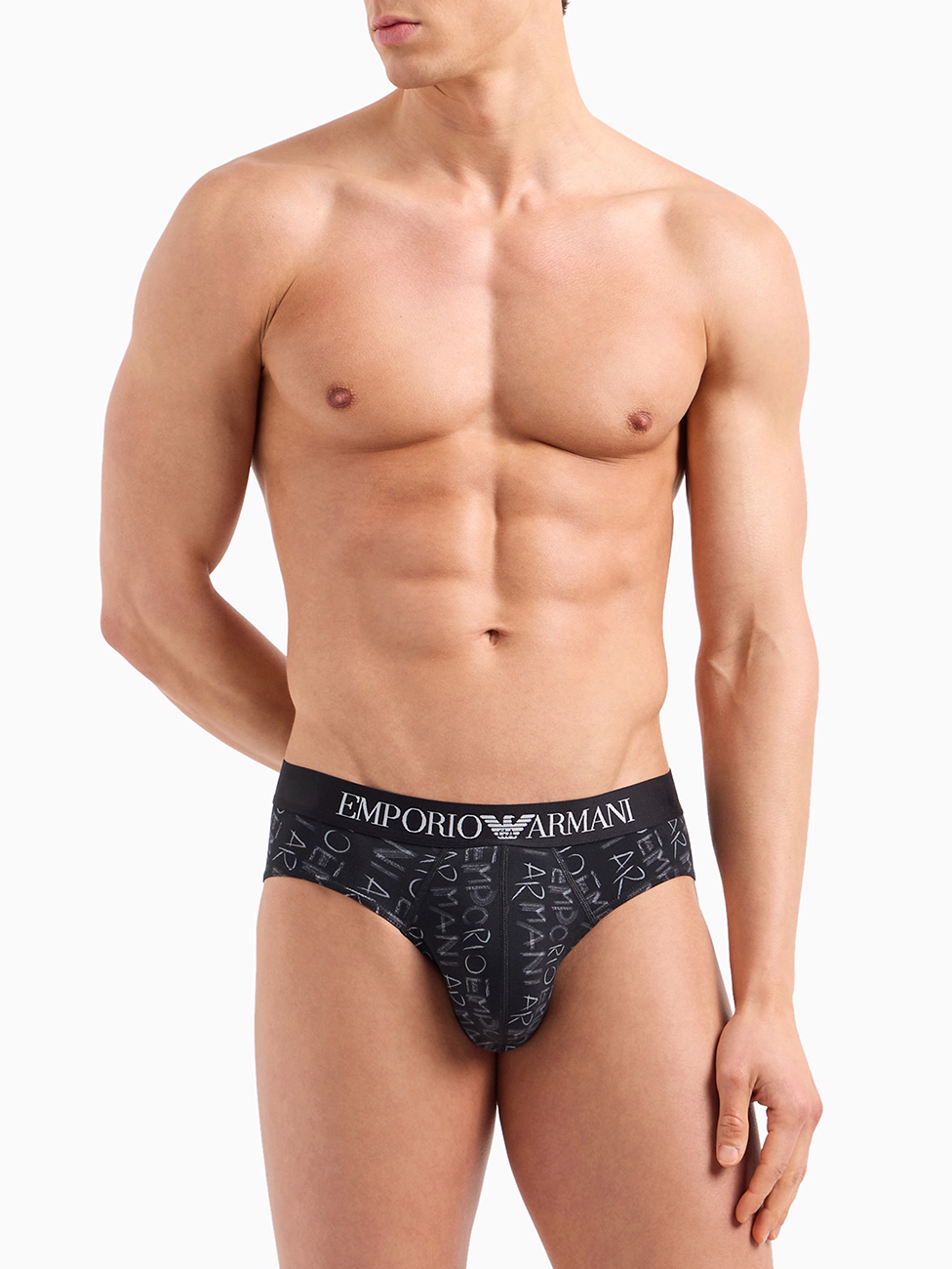 Emporio Armani All-Over Logo Print Men's Briefs