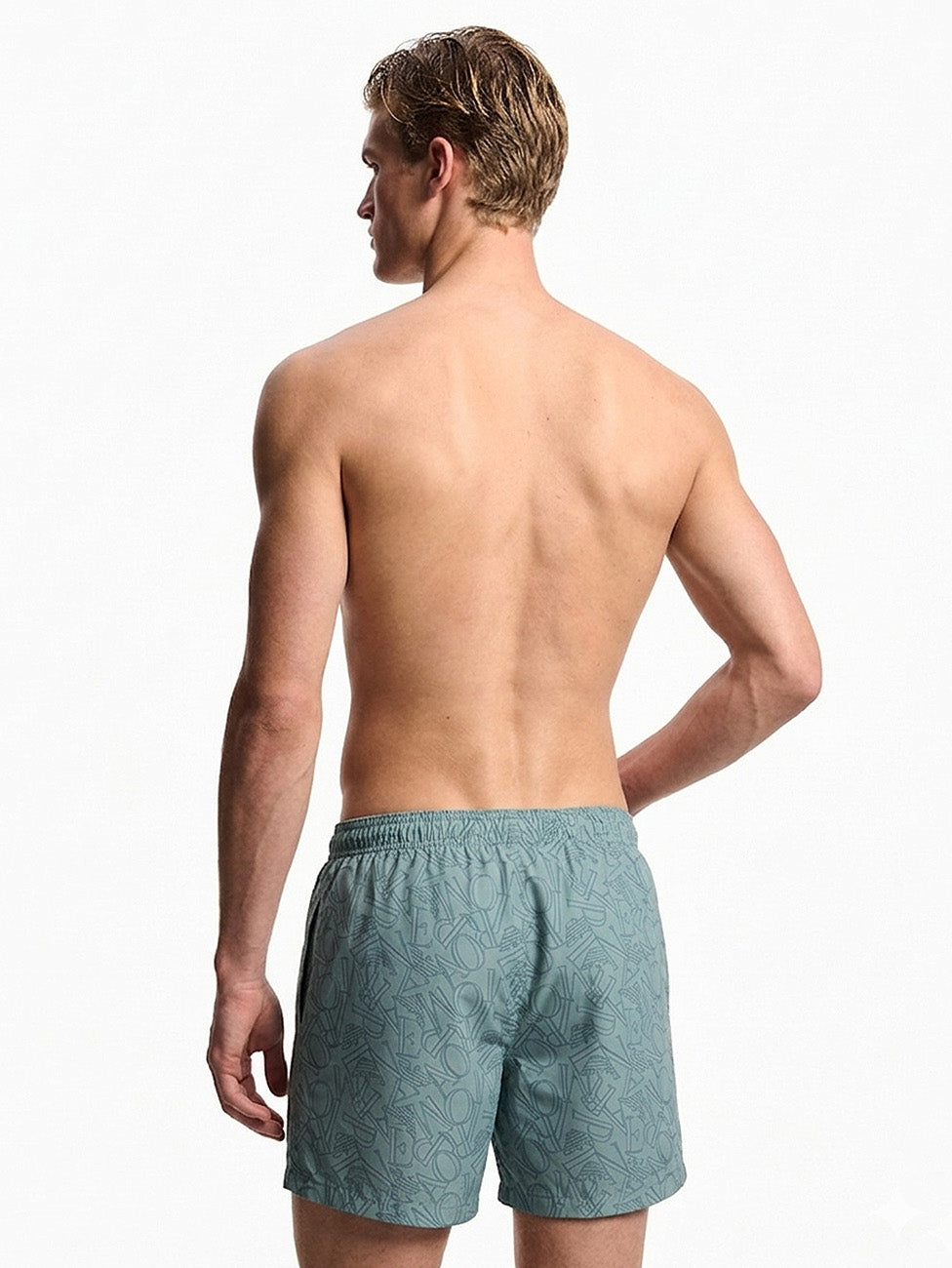 Emporio Armani Green Monogram Swim Shorts