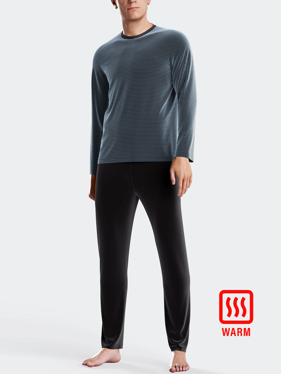 Impetus Men's Striped Thermal Velour Pyjama