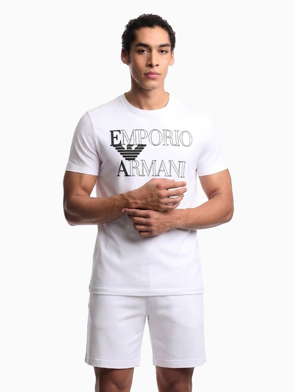 Emporio Armani White Bold logo Beach T-shirt