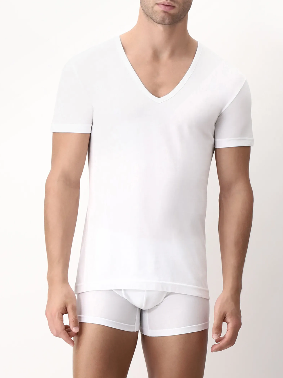 CAGI Deep V-Neck Short Sleeve Shirt