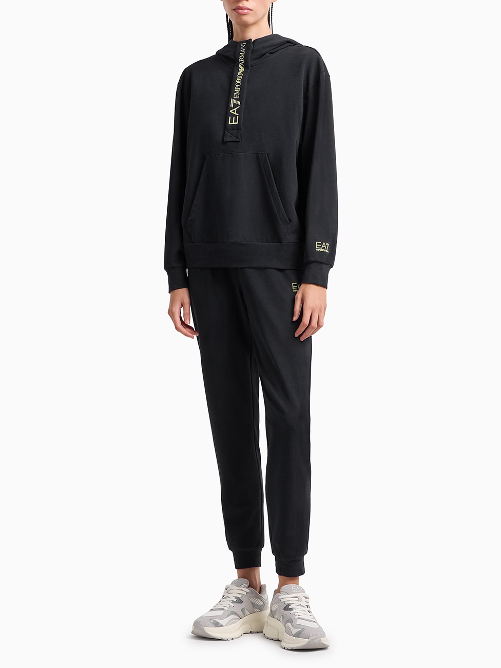 EA7 Stretch Cotton Jersey Hooded Women's Tracksuit