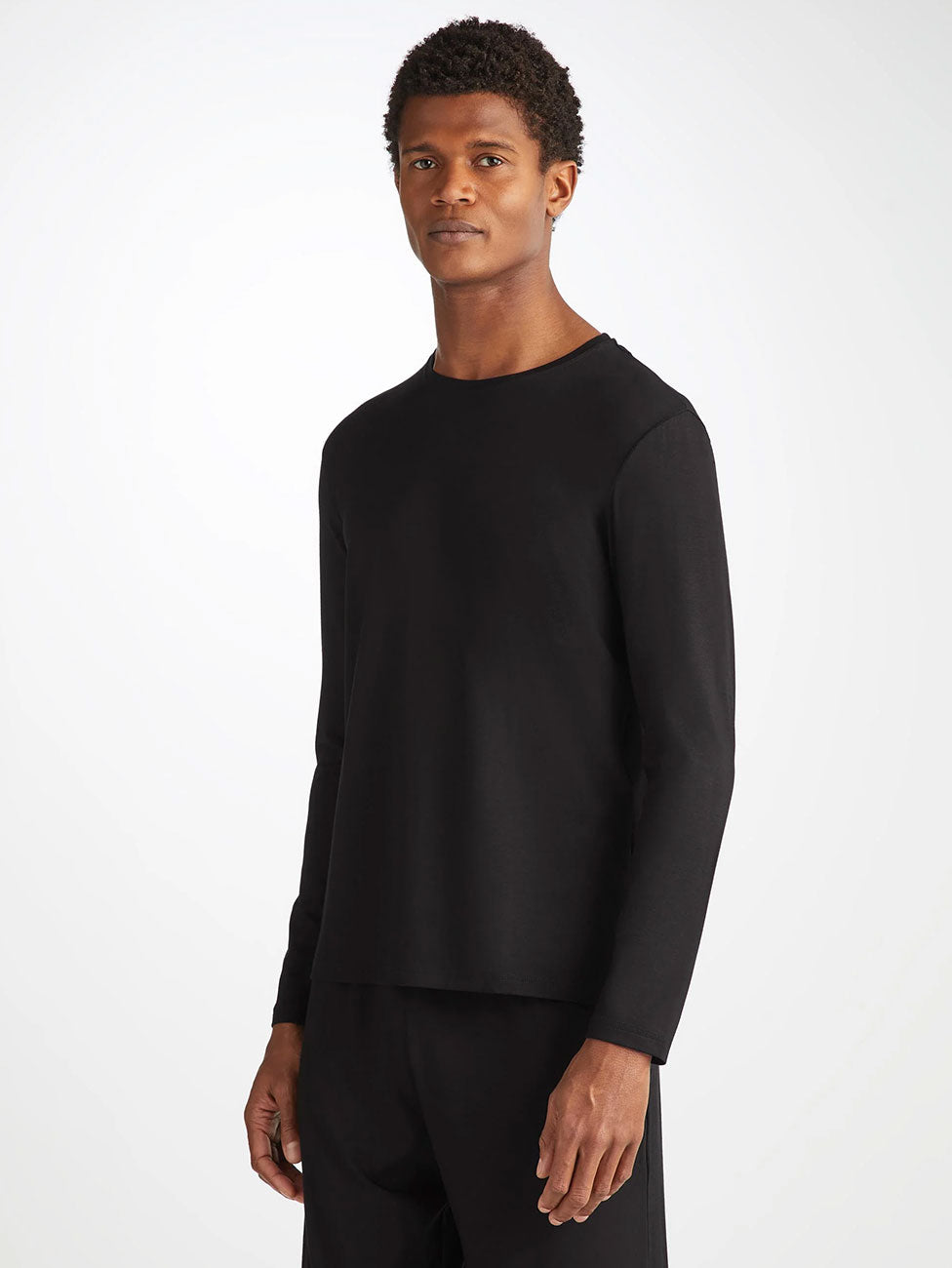 Derek Rose Basel Micro Modal Stretch Long Sleeve Men's T-Shirt