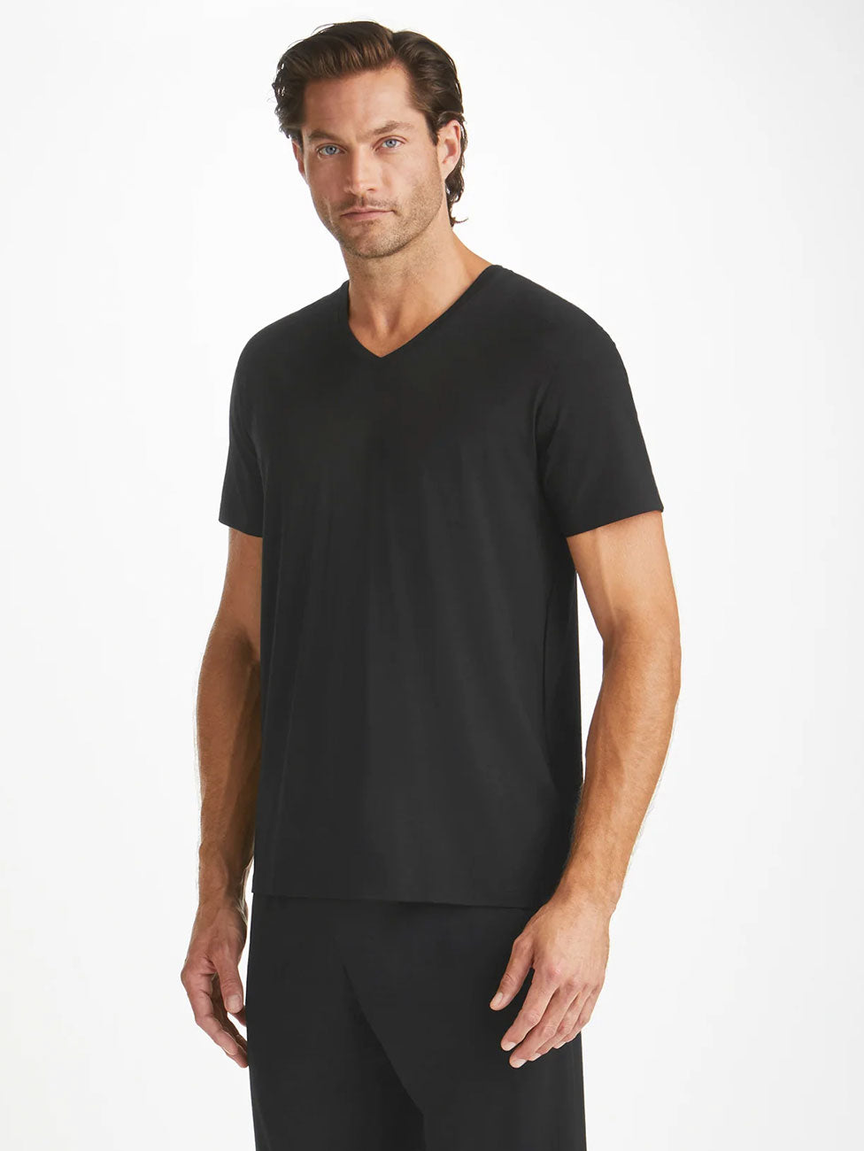 Derek Rose Basel Micro Modal Stretch Men's V-neck T-Shirt