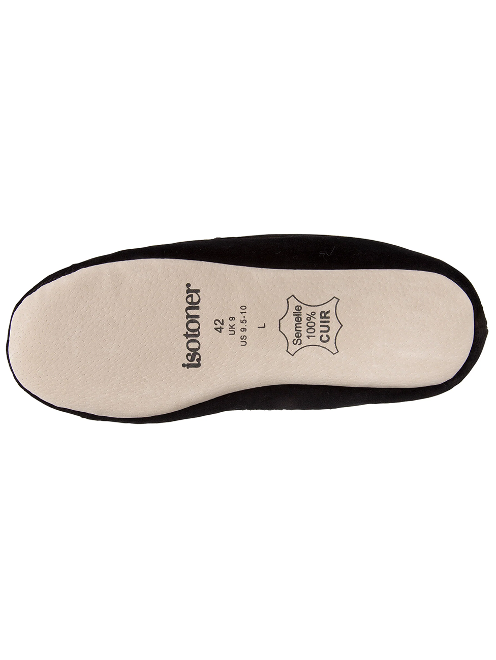 Isotoner Black Embroidered Men's Moccasin Slippers