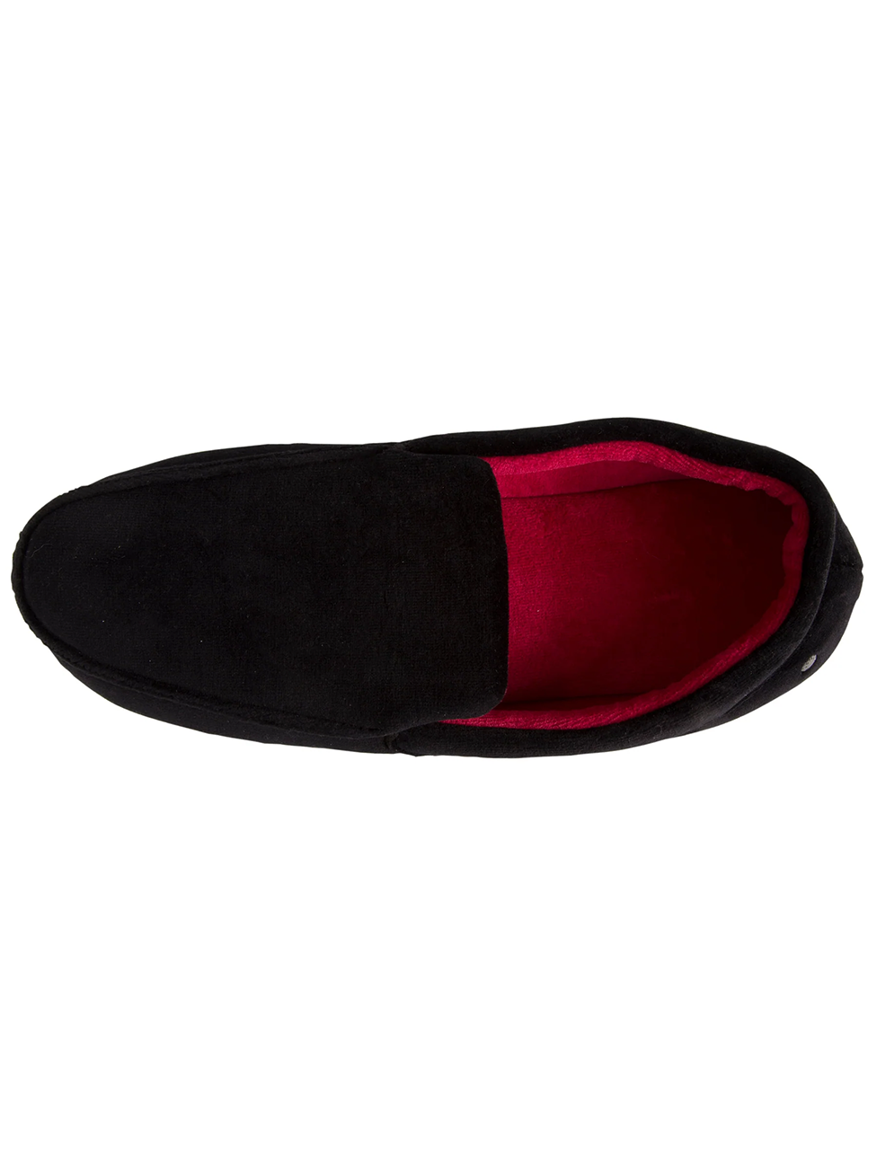 Isotoner Black Embroidered Men's Moccasin Slippers
