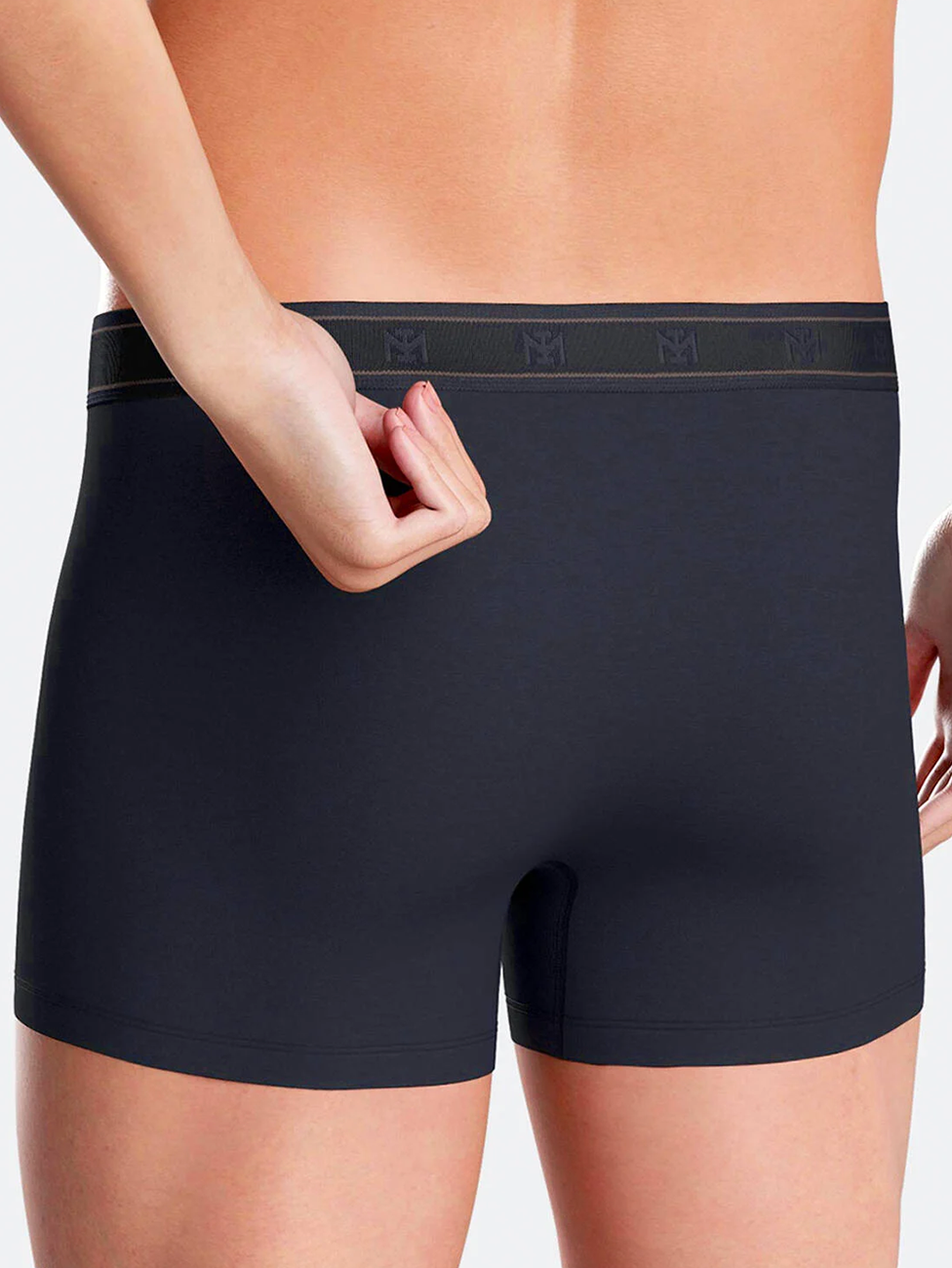 Impetus Pattern and Plain Black Men's Boxers (Pack of 2)