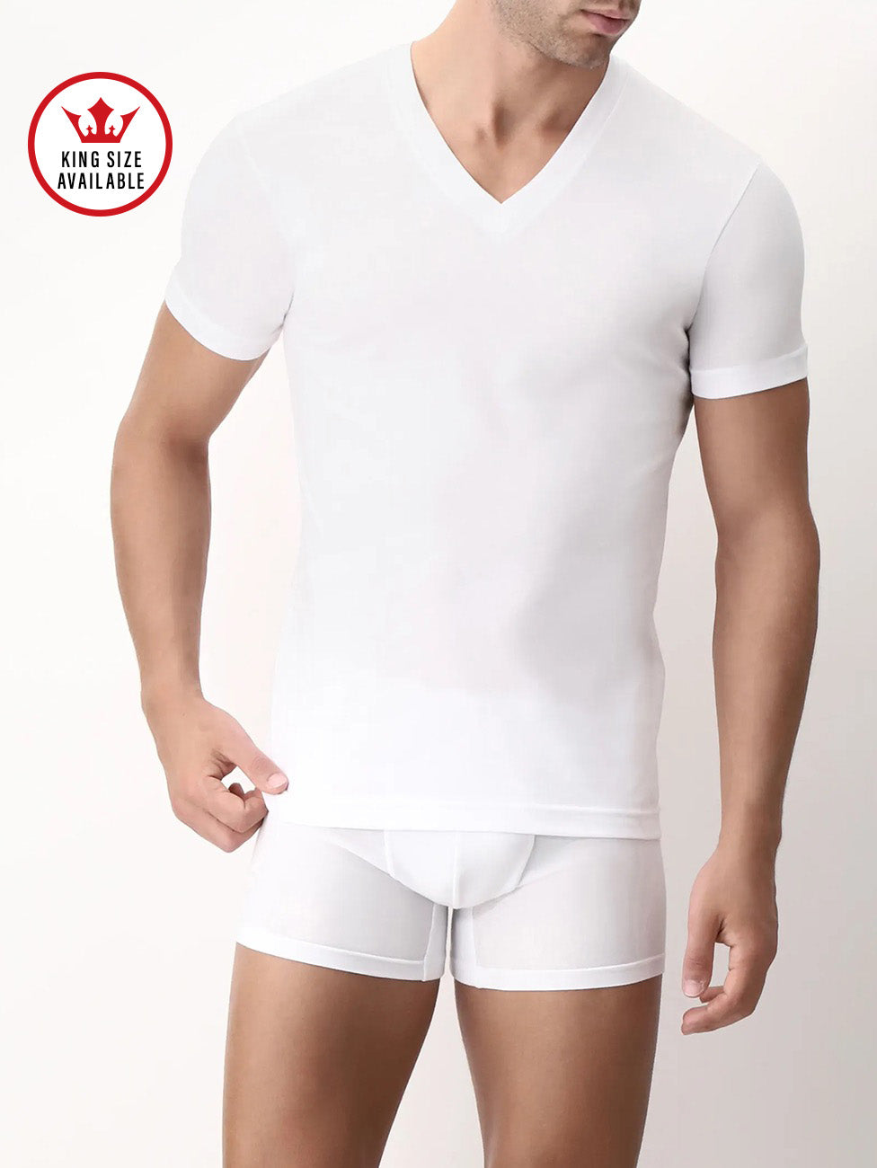CAGI Natural Comfort Cotton V-neck T-Shirt
