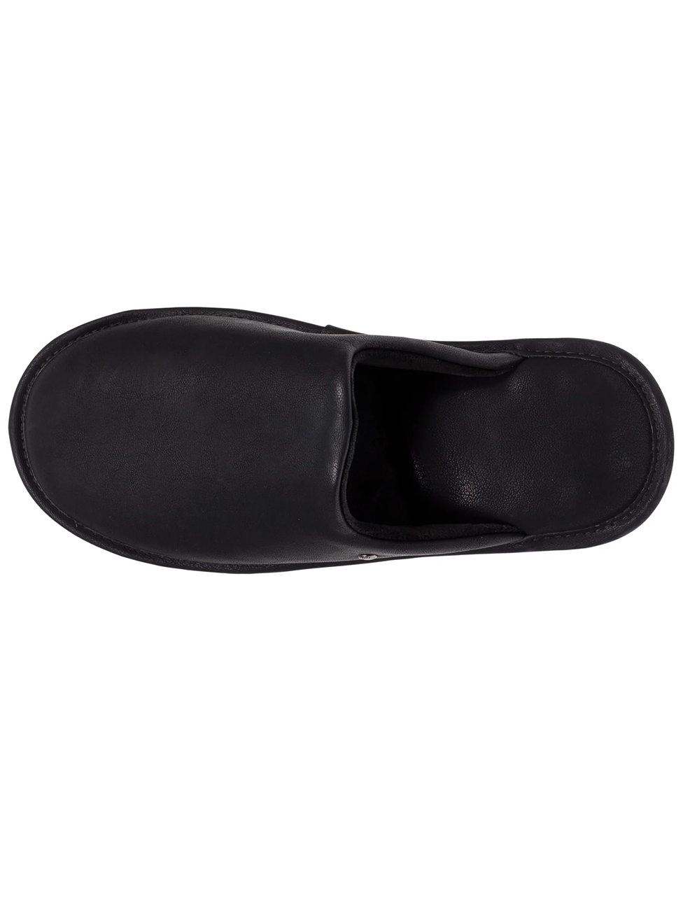 Isotoner Men's Black Synthetic Leather Mule Slippers