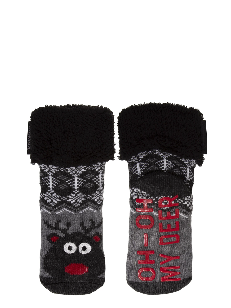 Isotoner Kids Grey Christmas Lined Socks