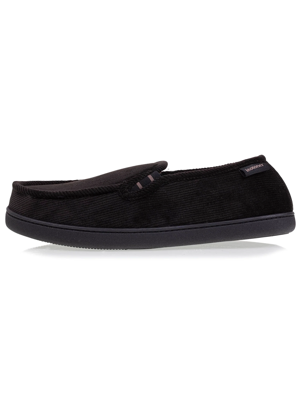 Isotoner Men's Grey Velvet Moccasin Slippers