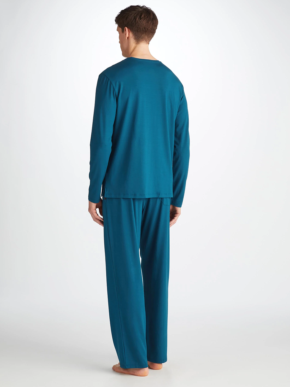 Derek Rose Basel Micro Modal Stretch Long Sleeve Men's T-Shirt