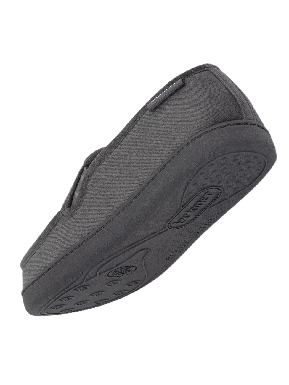 Isotoner Men's Grey Velvet Moccasin Slippers