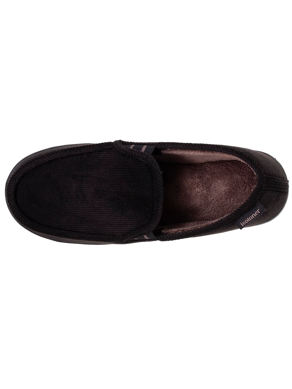 Isotoner Men's Grey Velvet Moccasin Slippers