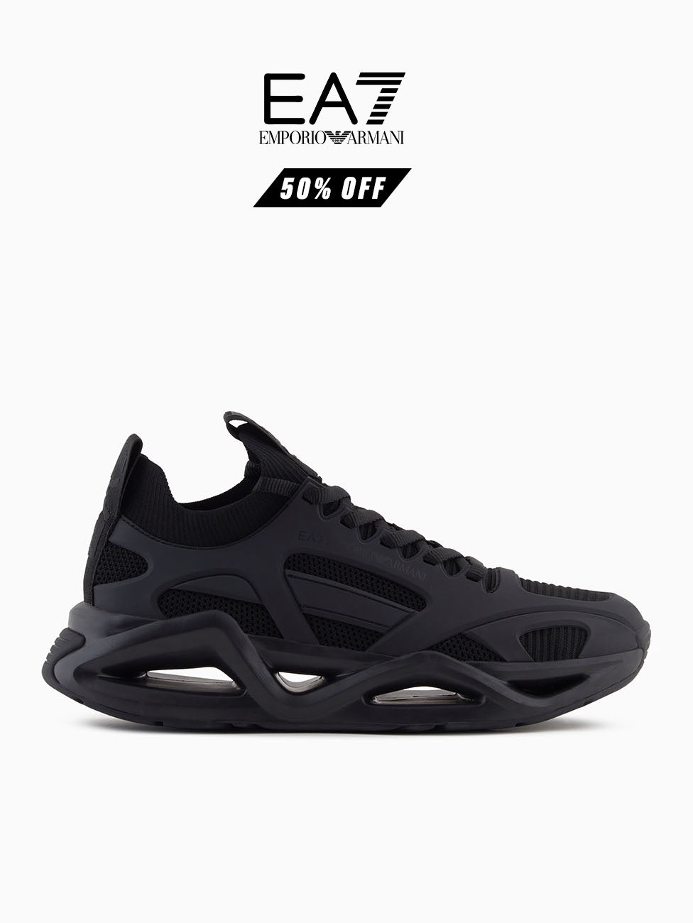 EA7 Triple Black Infinity Cage Sneakers