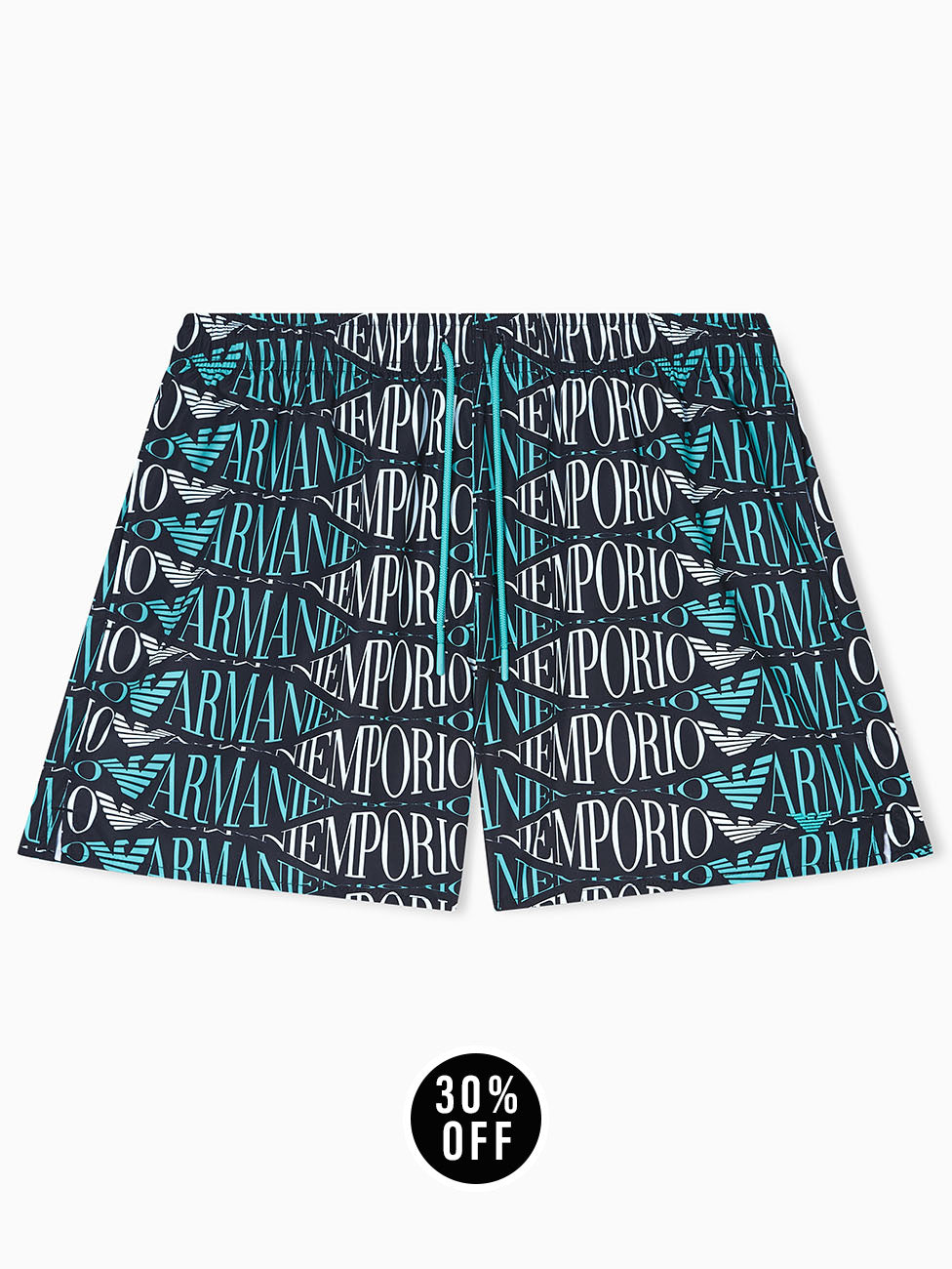 Emporio Armani All-over Logo Beach Shorts