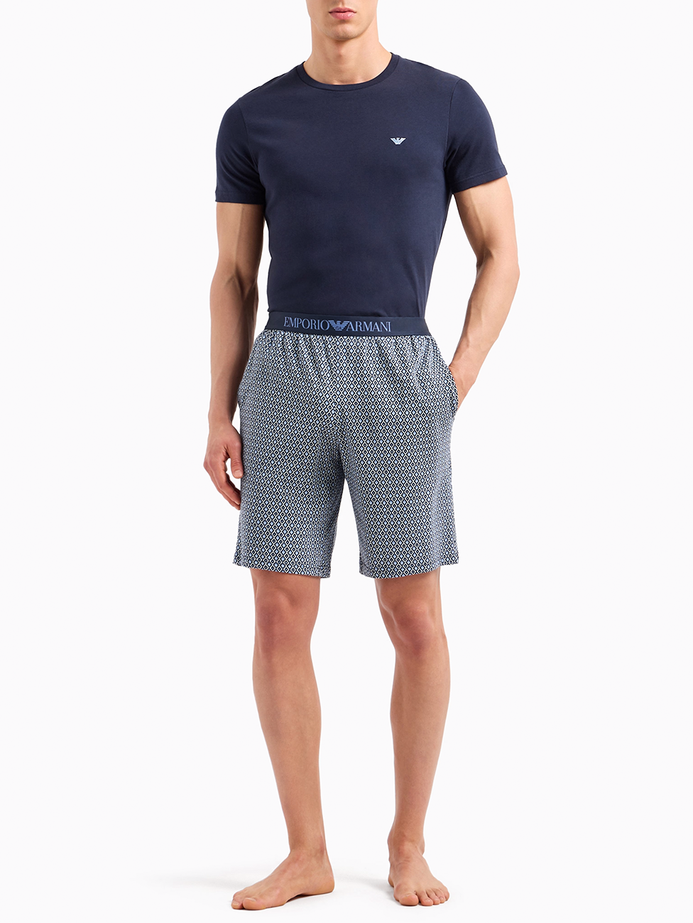 Emporio Armani Mixed-Pattern Short Pyjamas