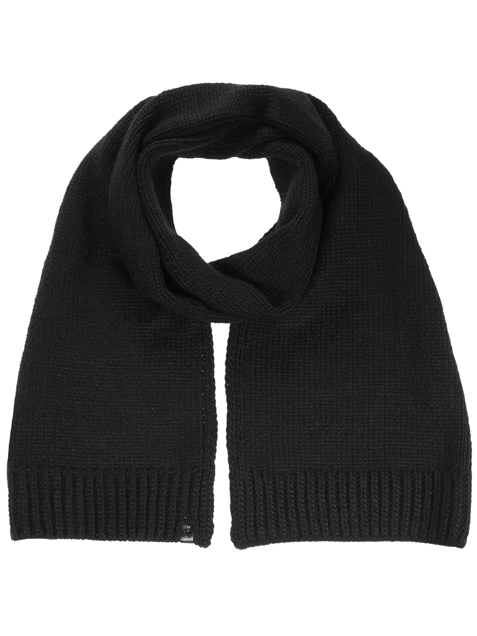 Isotoner Unisex Black Mixed Mesh Scarf
