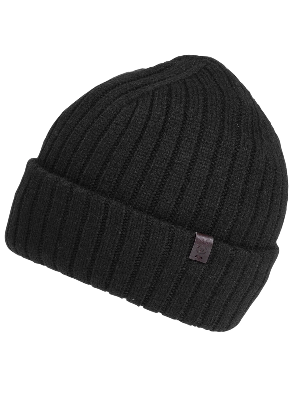 Isotoner Men's Ribbed Black Knit Hat