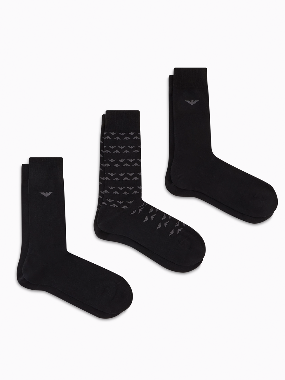 Emporio Armani Jacquard Eagle Pattern Men's Socks (Pack of 3)