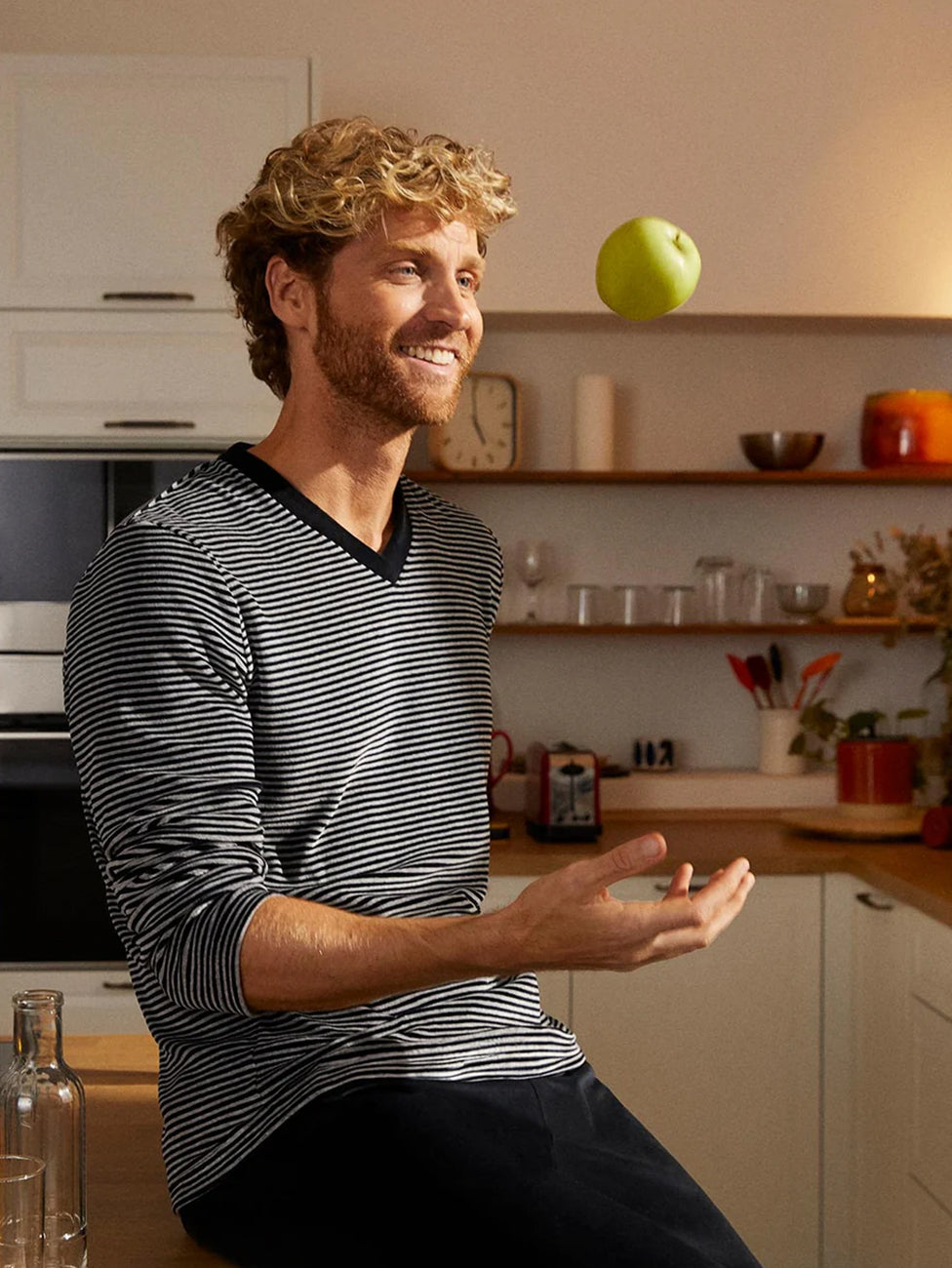 Impetus Striped Velvet Men's Thermal Pyjama