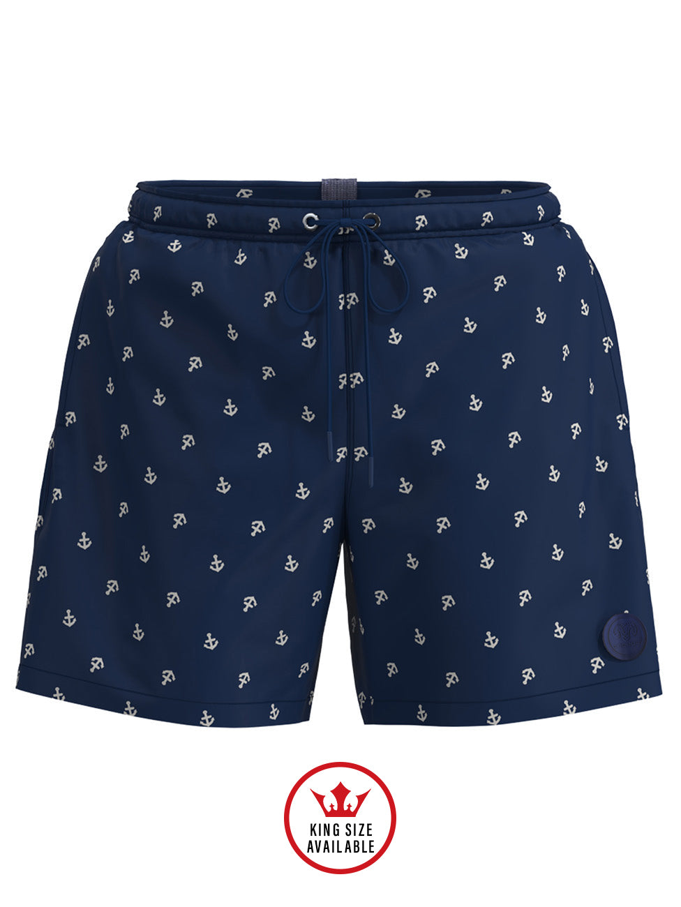 Ceceba Navy Anchor Print Beach Shorts